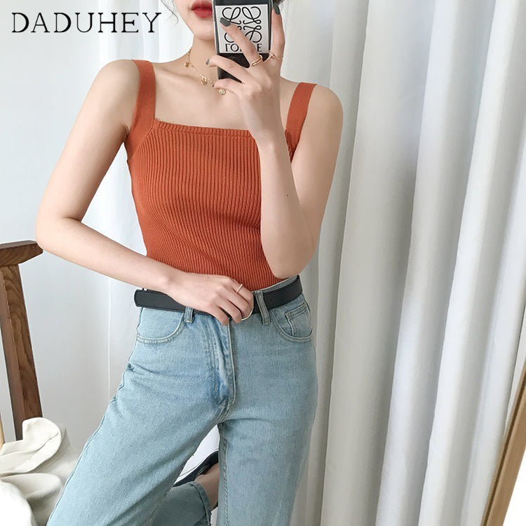 DADUHEY Knitted Sleeveless Base Camisole Vest Women