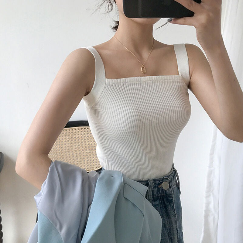 DADUHEY Knitted Sleeveless Base Camisole Vest Women
