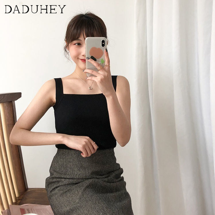 DADUHEY Knitted Sleeveless Base Camisole Vest Women