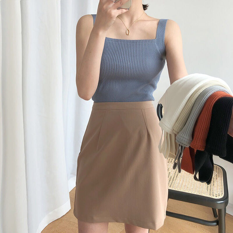DADUHEY Knitted Sleeveless Base Camisole Vest Women