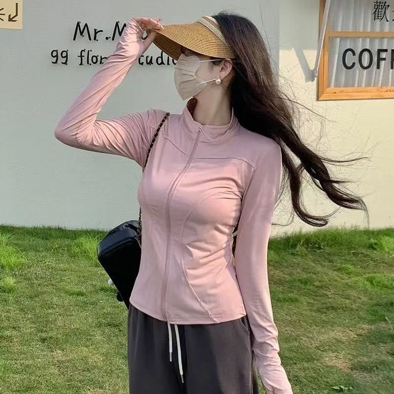 DADUHEY Stand Collar Ice Silk Sun Protection Shirt Women