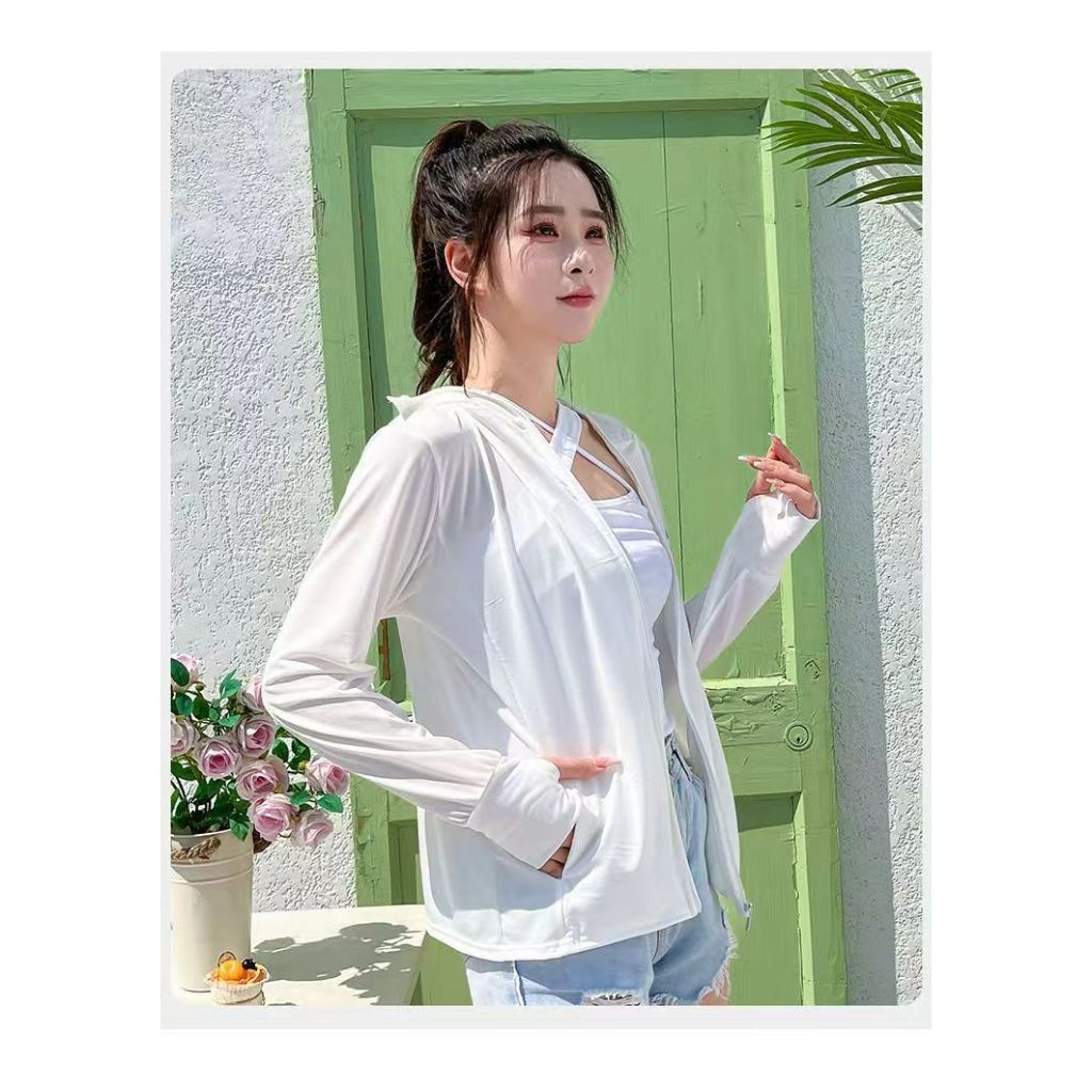 DADUHEY Ice Silk Sun Protection Coat Women | Wide Brim Mask
