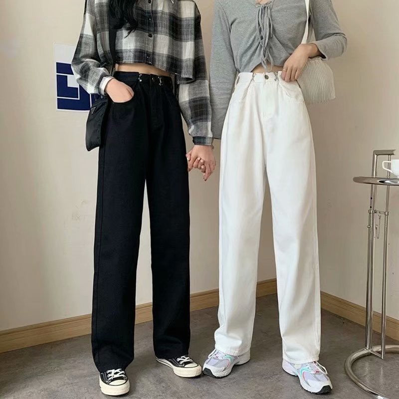DADUHEY White Loose Drape Wide-Leg Jeans Women | 820