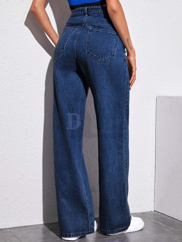 DADUHEY Wide-Leg High-Waist Jeans Women | High Street Casual