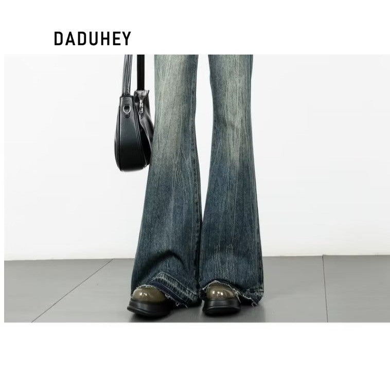 DADUHEY Straight Loose Wide-Leg Mop Jeans Women | 810