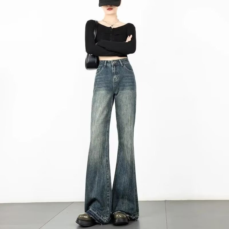DADUHEY Straight Loose Wide-Leg Mop Jeans Women | 810