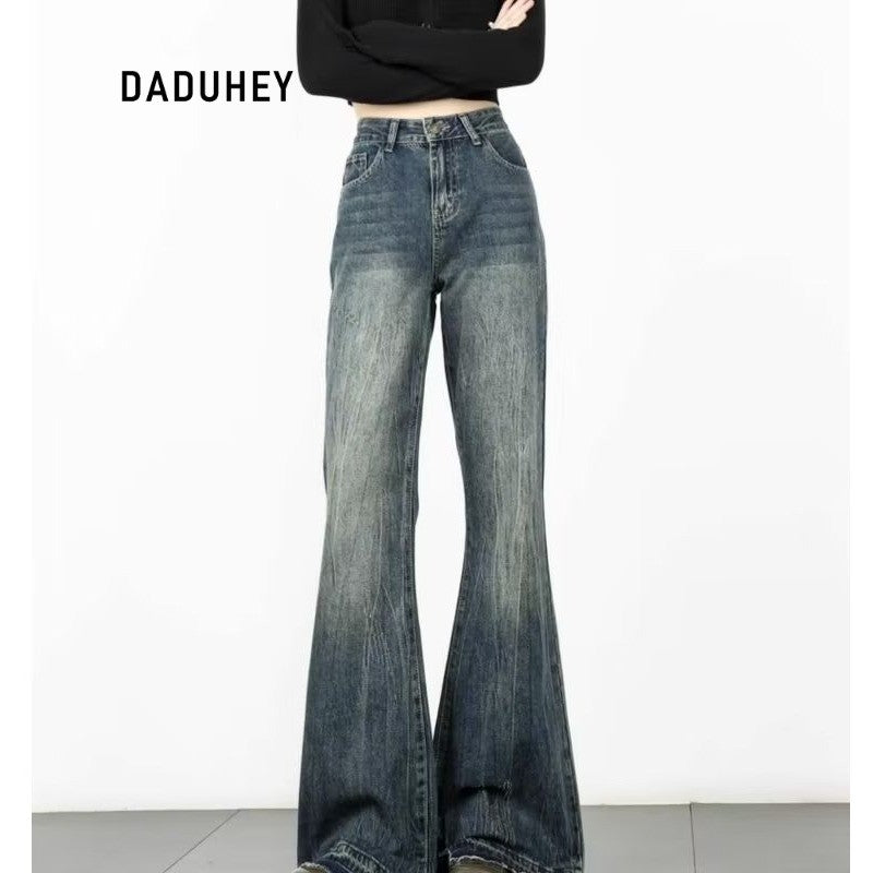 DADUHEY Straight Loose Wide-Leg Mop Jeans Women | 810