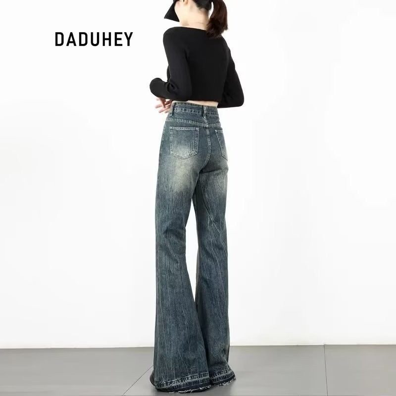 DADUHEY Straight Loose Wide-Leg Mop Jeans Women | 810