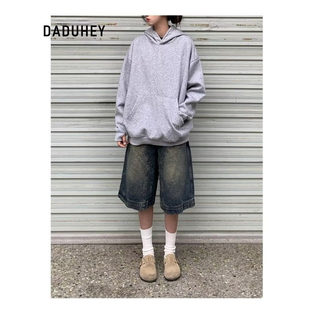 DADUHEY Distressed Wide-Leg Denim Shorts Women | 524