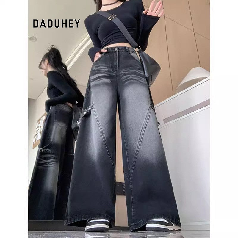 DADUHEY Gradient Wide-Leg Jeans Women | High-Waist Loose