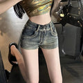 DADUHEY Vintage Blue High-Waist Denim Shorts Women | 518