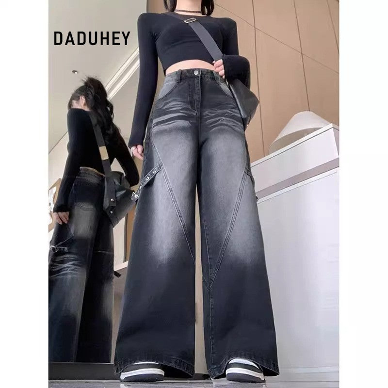 DADUHEY Gradient Wide-Leg Jeans Women | High-Waist Loose