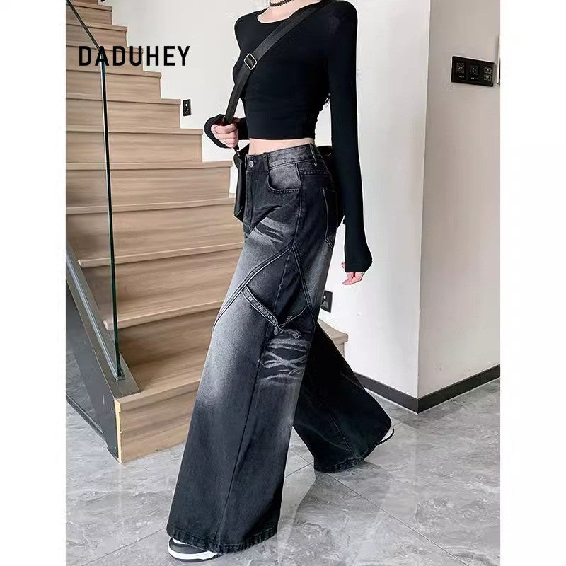 DADUHEY Gradient Wide-Leg Jeans Women | High-Waist Loose