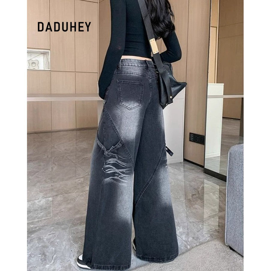 DADUHEY Gradient Wide-Leg Jeans Women | High-Waist Loose