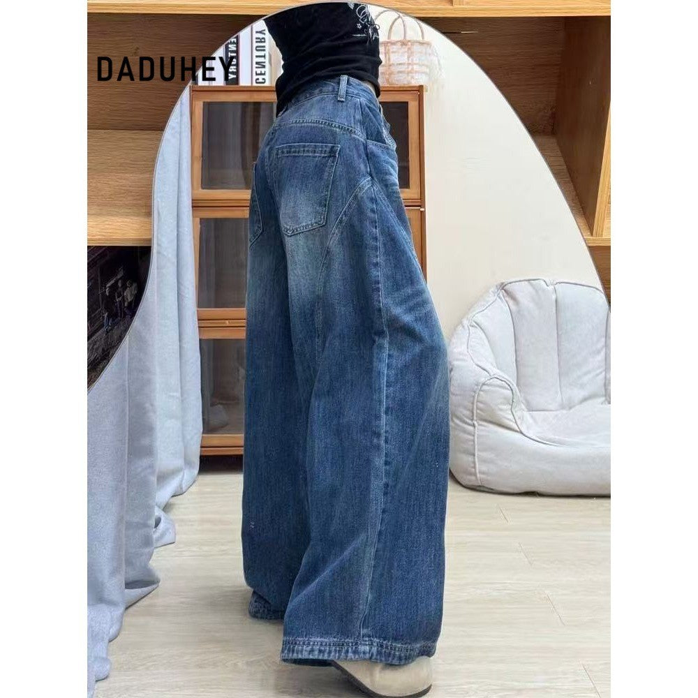 DaDuHey Machete Jeans Women's American Retro Street Style Drooping Slimming Pear-Shaped Small Man