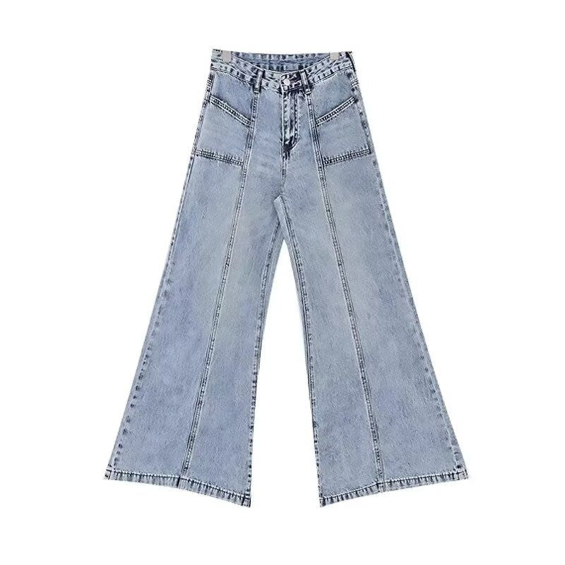 DADUHEY Straight Wide-Leg Jeans Women | High-Waist Loose Denim