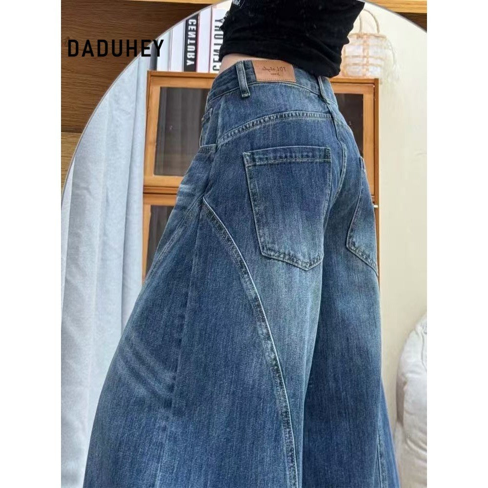 DaDuHey Machete Jeans Women's American Retro Street Style Drooping Slimming Pear-Shaped Small Man