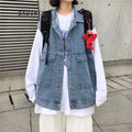 DaDuHey 6001 Retro Washed Sleeveless Denim Vest Jacket