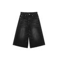 DADUHEY High-Waist Wide-Leg Cropped Denim Shorts | Slimming Straight