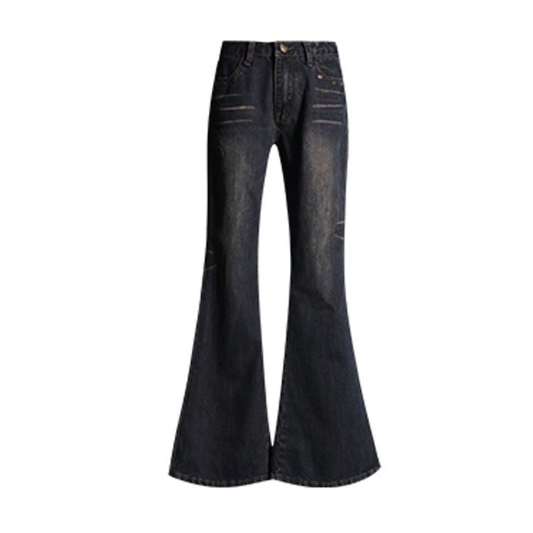 DaDuHey Summer New Retro Low Waist Loose Pear Shapes Straight Skinny Jeans for Women