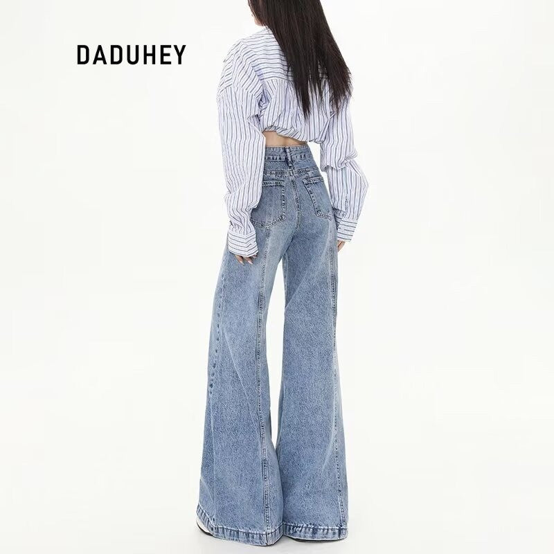 DADUHEY Straight Wide-Leg Jeans Women | High-Waist Loose Denim