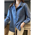 DADUHEY Denim Shirt Jacket Women | Sun Protection French Blouse