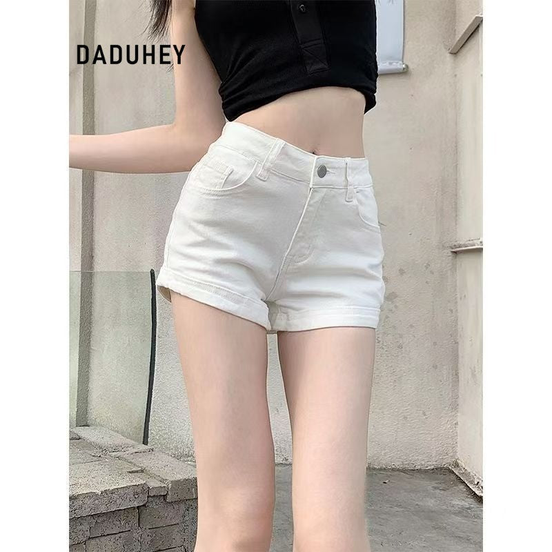 DADUHEY Slimming A-Line Stretch Denim Shorts Women