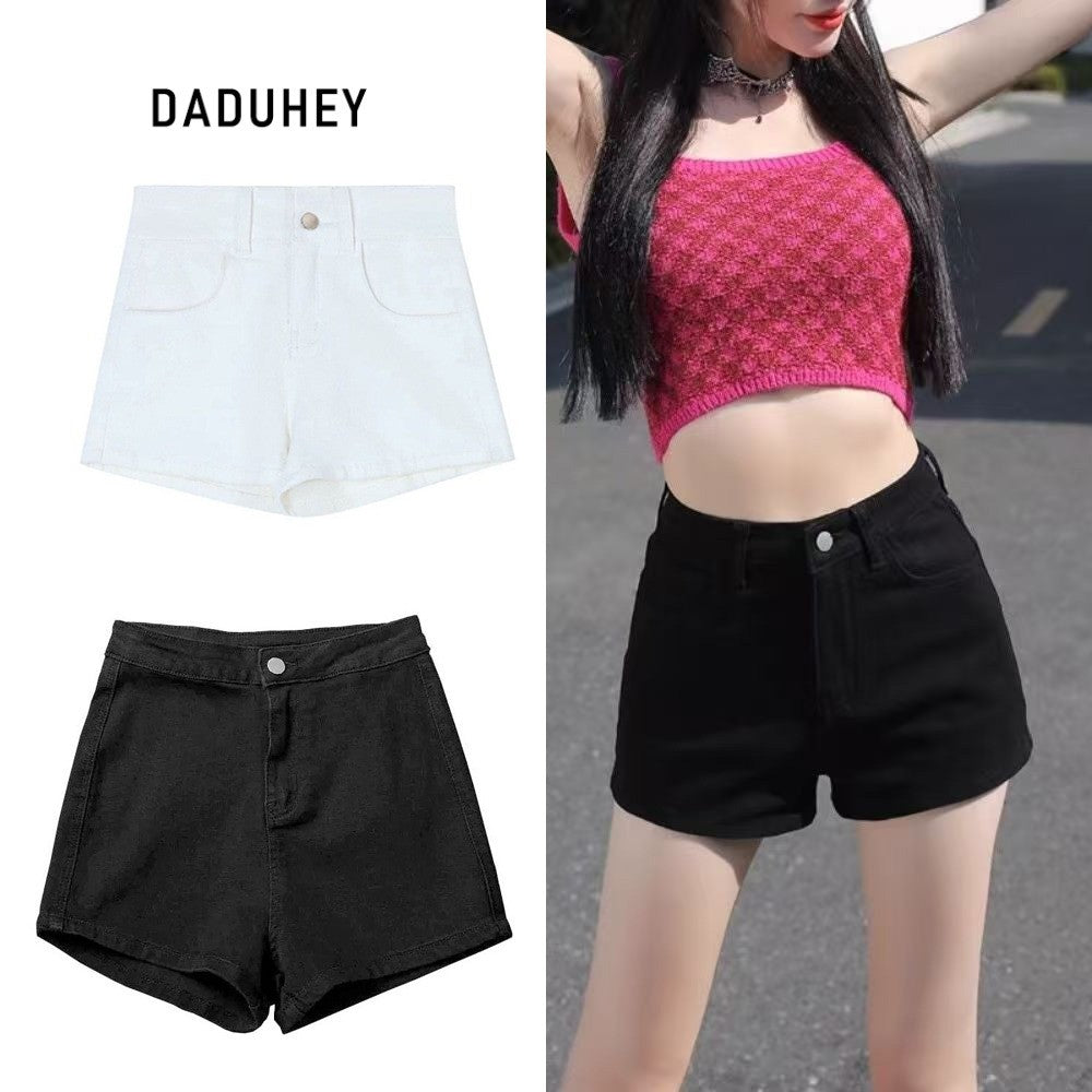 DADUHEY Slimming A-Line Stretch Denim Shorts Women