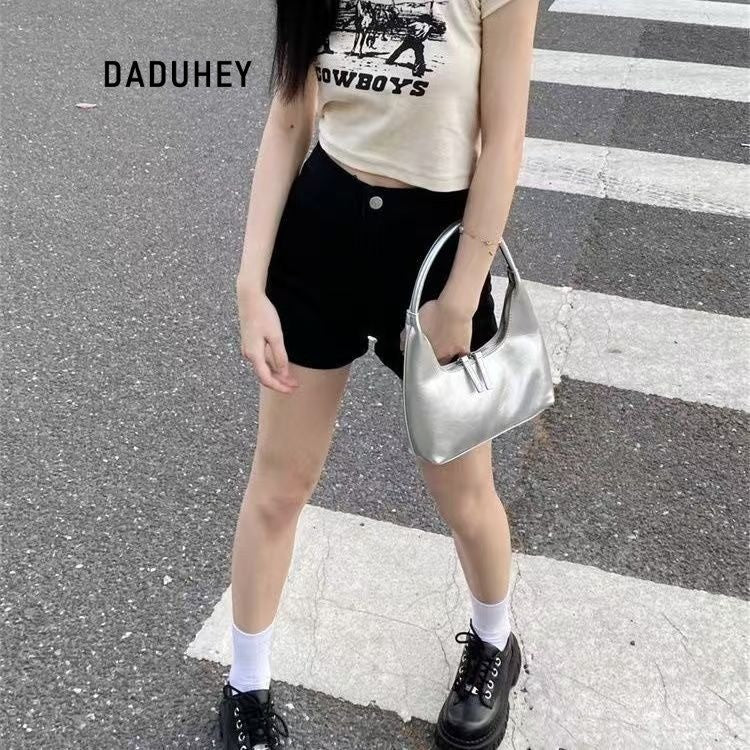 DADUHEY Slimming A-Line Stretch Denim Shorts Women