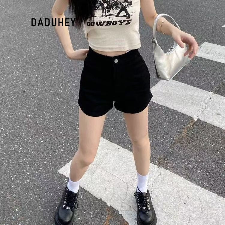 DADUHEY Slimming A-Line Stretch Denim Shorts Women