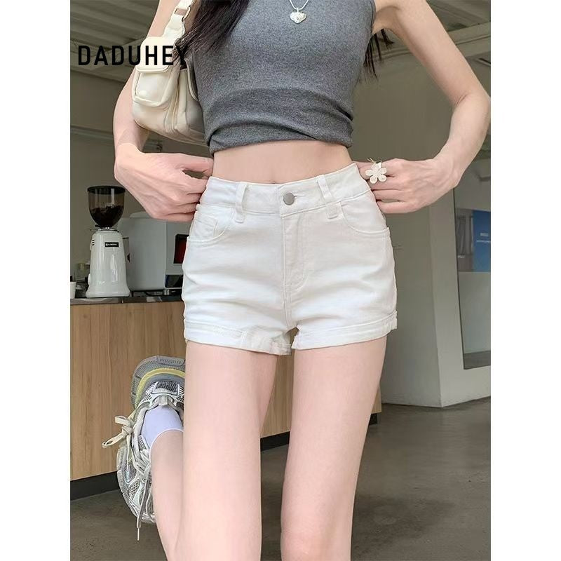 DADUHEY Slimming A-Line Stretch Denim Shorts Women