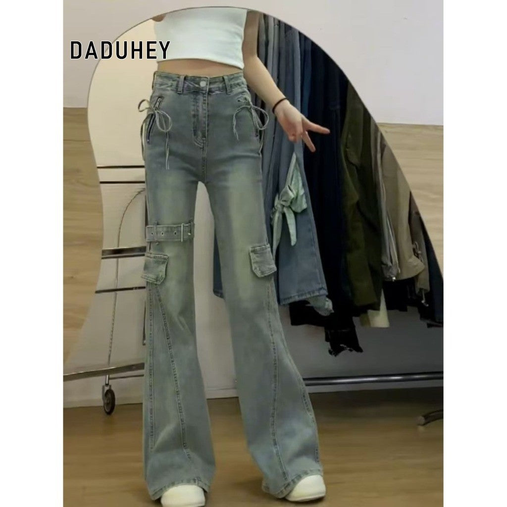 DADUHEY Low-Waist Stretch Micro-Flare Jeans Women | Vintage