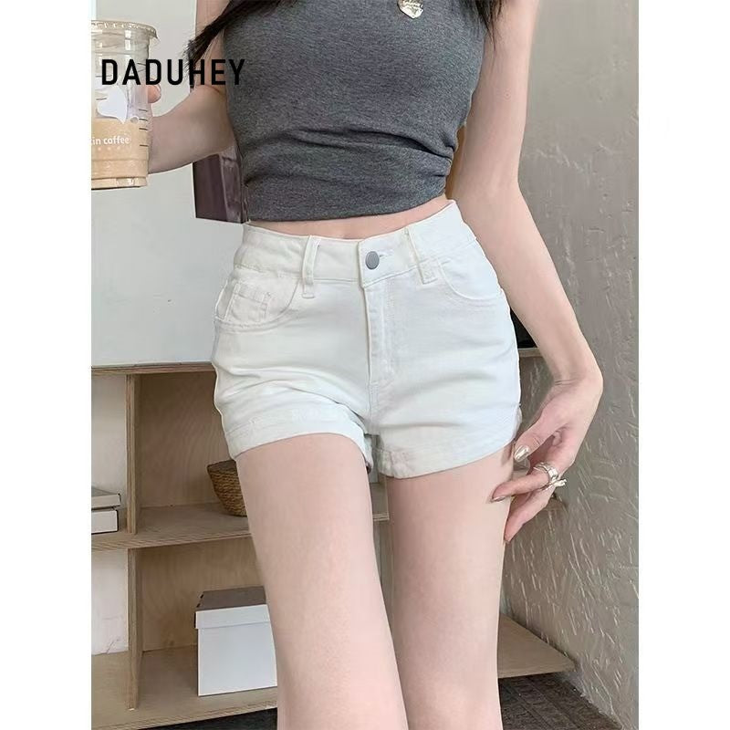 DADUHEY Slimming A-Line Stretch Denim Shorts Women