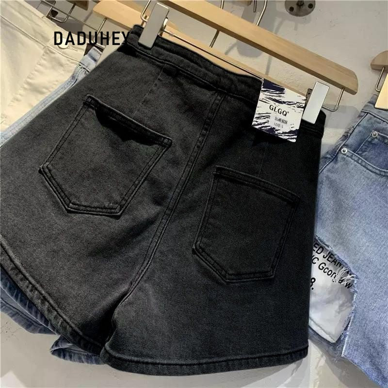 DaDuHey 2025 Women's Denim Summer High-Waist Stretch Hot Retro Shorts