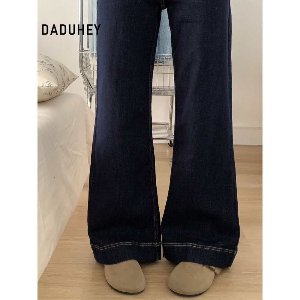 DADUHEY Slightly Flared Loose Wide-Leg Jeans Women | Slimming Straight-Leg