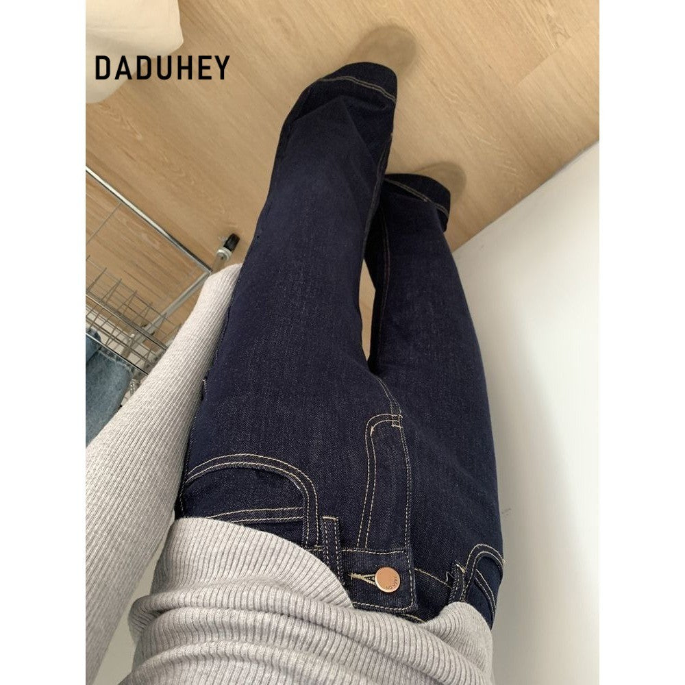 DADUHEY Slightly Flared Loose Wide-Leg Jeans Women | Slimming Straight-Leg