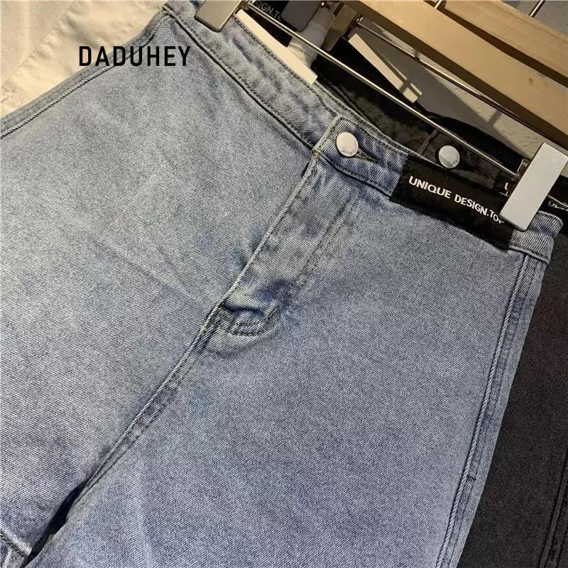 DaDuHey 2025 Women's Denim Summer High-Waist Stretch Hot Retro Shorts