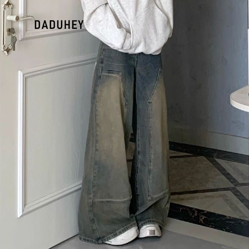 DADUHEY Distressed Straight Jeans Women | High-Waist Wide-Leg