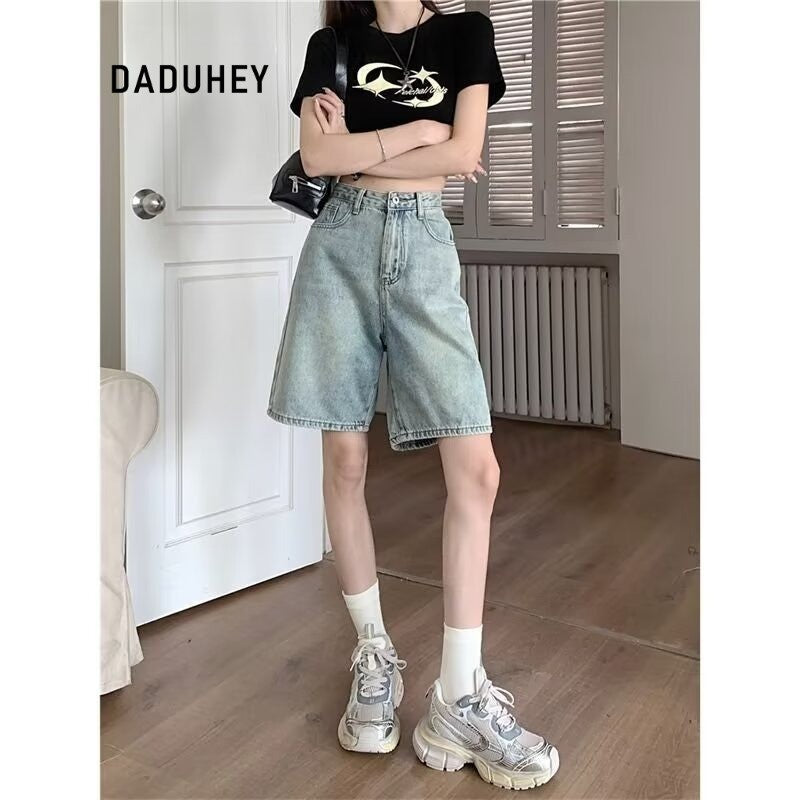 DaDuHey New Summer Hong Kong Style Loose Shorts Men's and Women's Sports Pants Summer Casual Pants