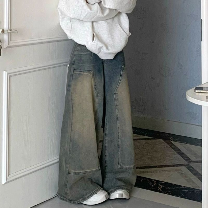 DADUHEY Distressed Straight Jeans Women | High-Waist Wide-Leg