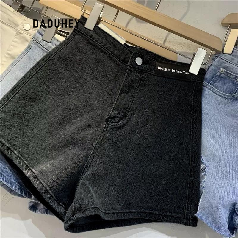 DaDuHey 2025 Women's Denim Summer High-Waist Stretch Hot Retro Shorts