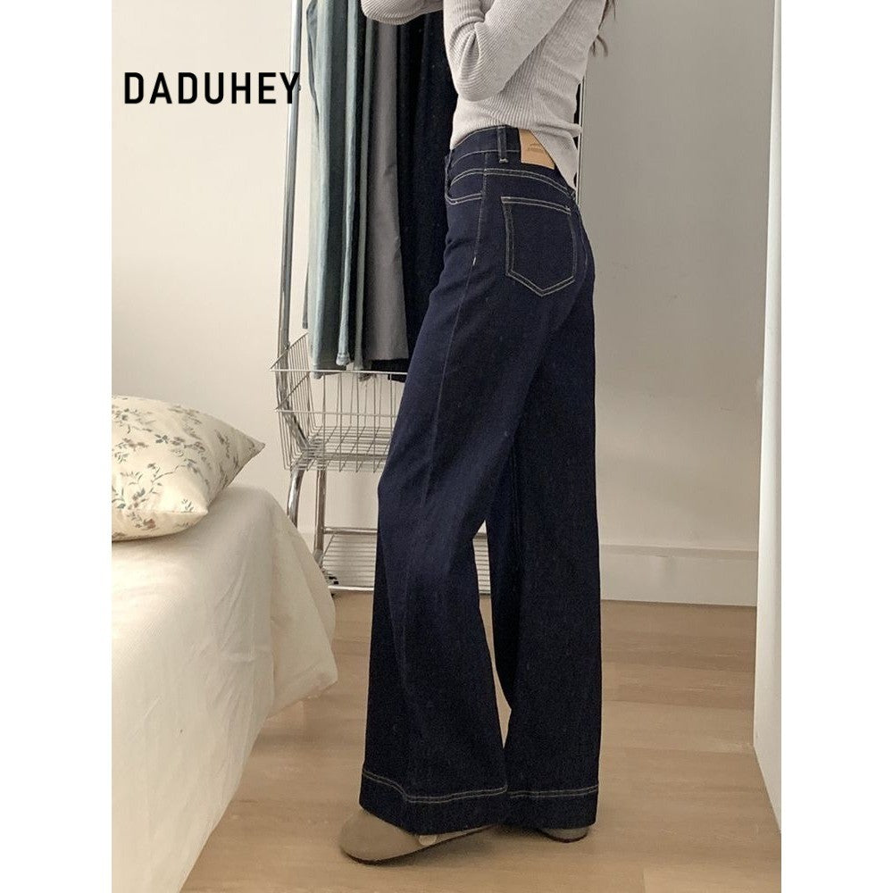 DADUHEY Slightly Flared Loose Wide-Leg Jeans Women | Slimming Straight-Leg