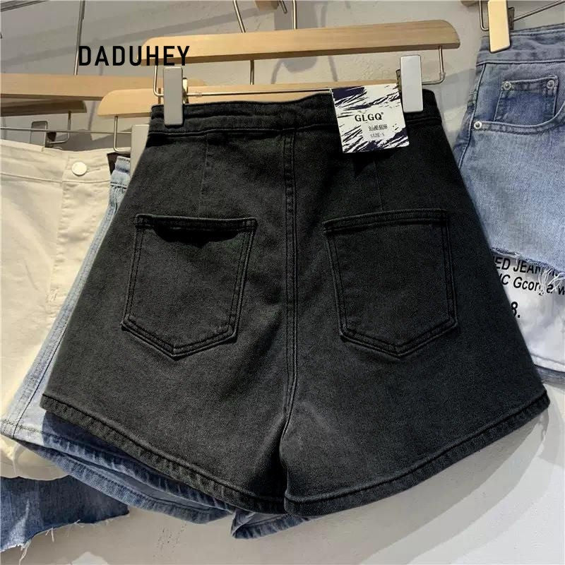 DaDuHey 2025 Women's Denim Summer High-Waist Stretch Hot Retro Shorts