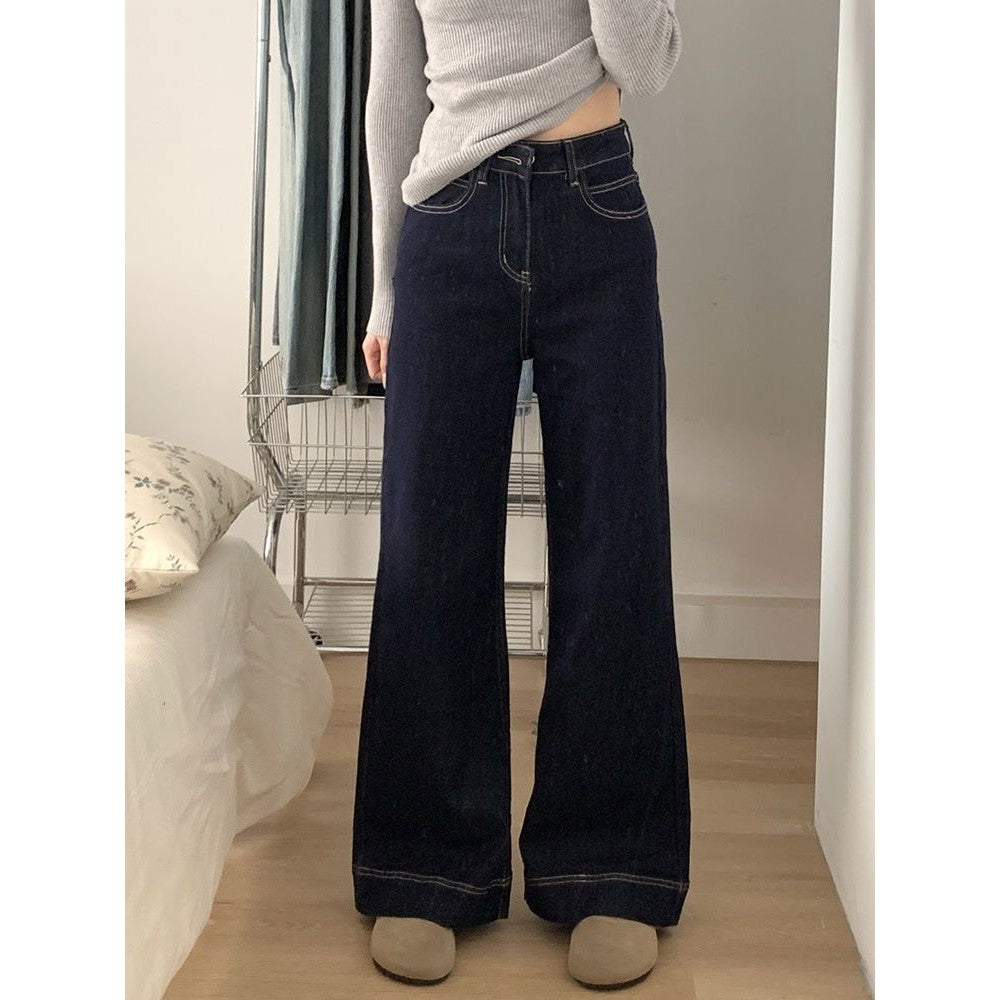 DADUHEY Slightly Flared Loose Wide-Leg Jeans Women | Slimming Straight-Leg