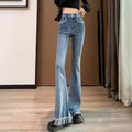 DADUHEY Korean Style Raw Edges Design Small Skinny Women's Jeans New High Waist Elastic Slim Fit Slimming Horseshoe | 954