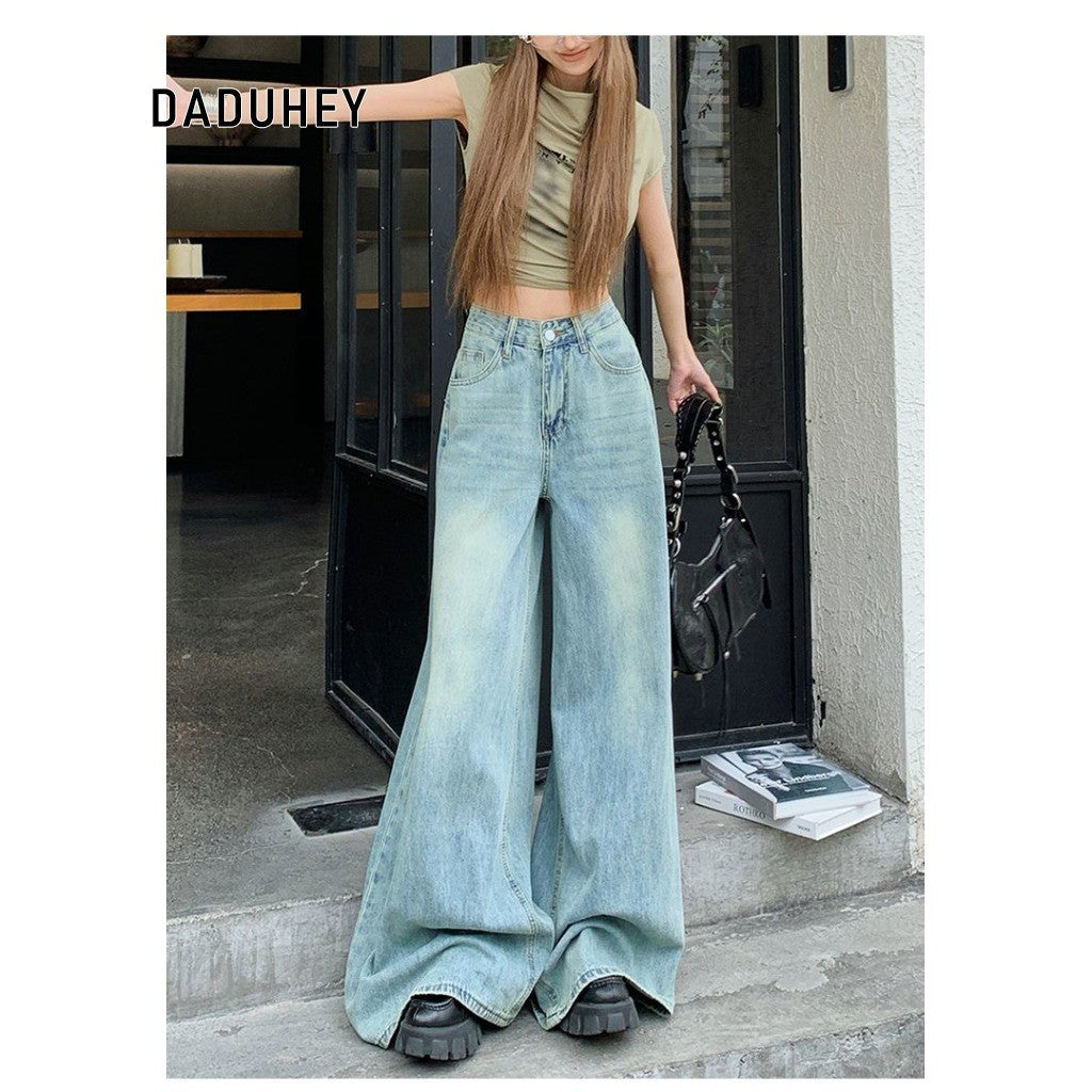 DADUHEY Light Blue Wide-Leg Jeans Women | High-Waist Straight