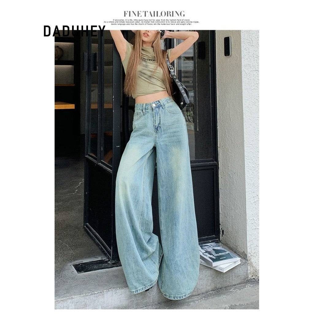 DADUHEY Light Blue Wide-Leg Jeans Women | High-Waist Straight