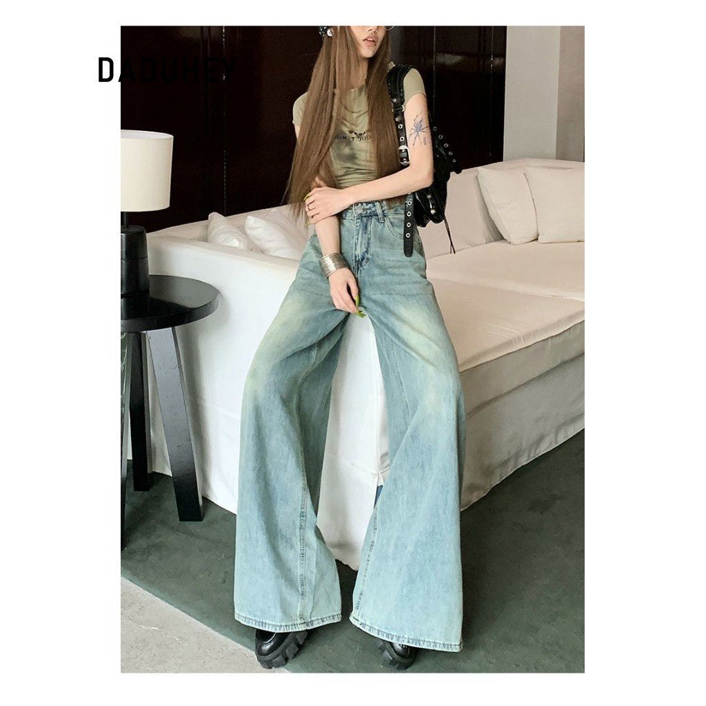 DADUHEY Light Blue Wide-Leg Jeans Women | High-Waist Straight