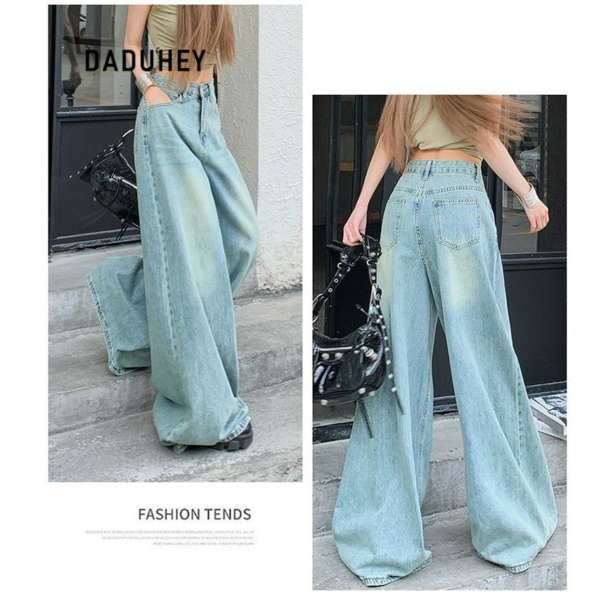 DADUHEY Light Blue Wide-Leg Jeans Women | High-Waist Straight