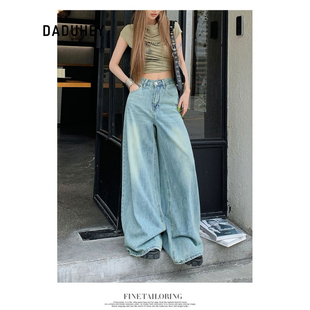 DADUHEY Light Blue Wide-Leg Jeans Women | High-Waist Straight